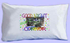 DIGGER the MONSTER TRUCK says "GOOD NIGHT" Pillowcase